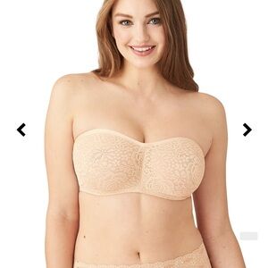 Wacoal Cream Bandeau Intimates with Lace Texture